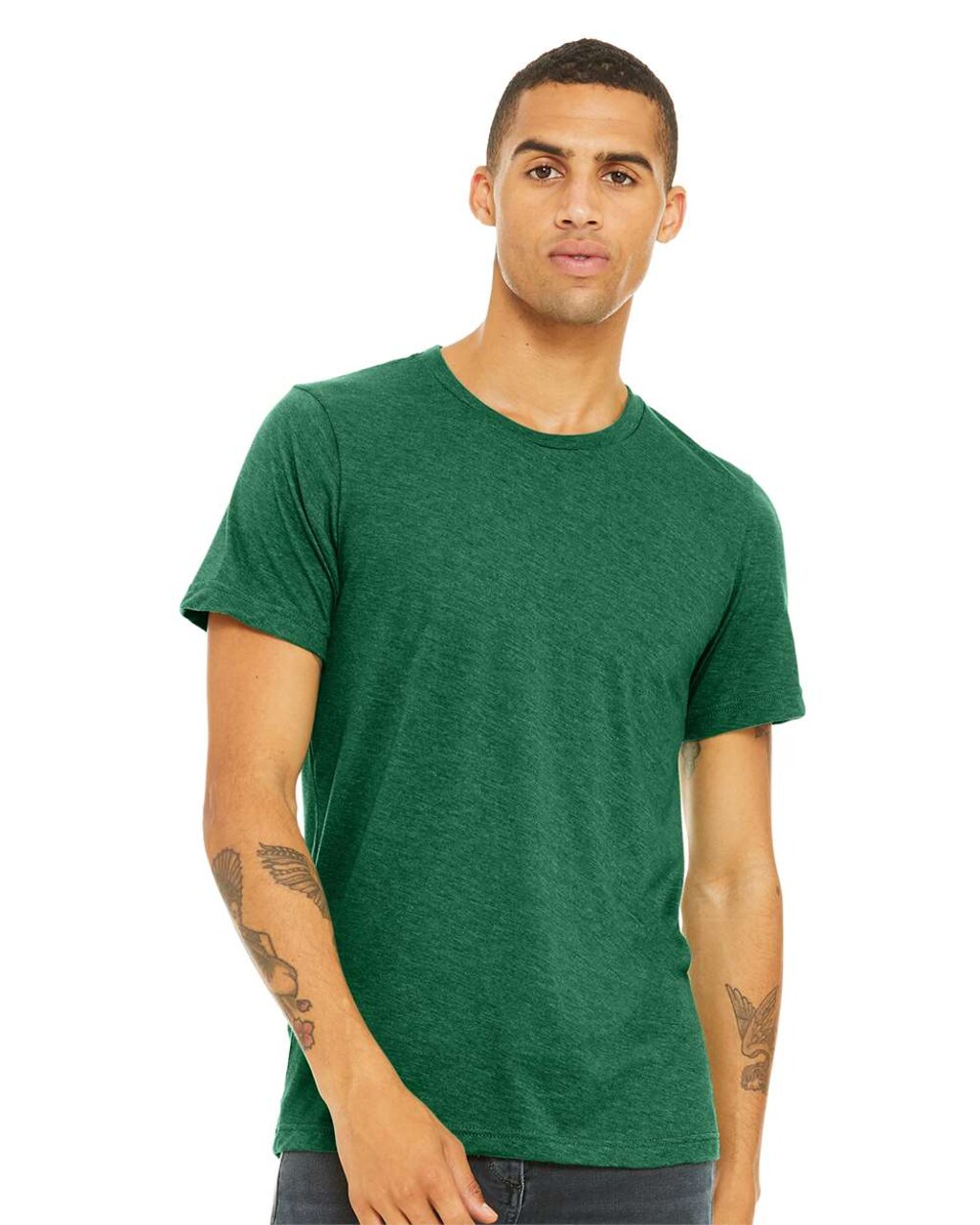 BELLA + CANVAS CVC Triblend Short Sleeve Crewneck T-Shirt for Custom Printing & Lightweight Casual Wear Tee
